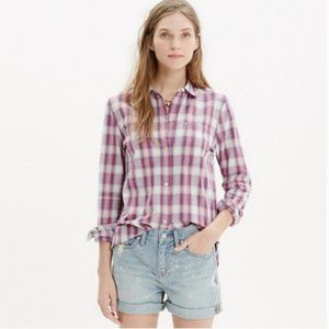 MADEWELL Plaid Ex Boyfriend Button up Long Sleeve Shirt SZ S